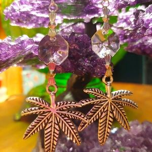 Cannabis earrings. One of a kind.
